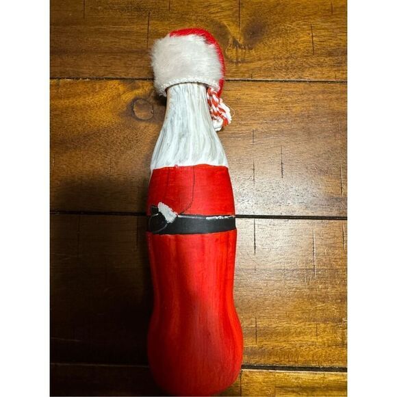 Hand painted Santa Glass Coke Bottle - Picture 3 of 4